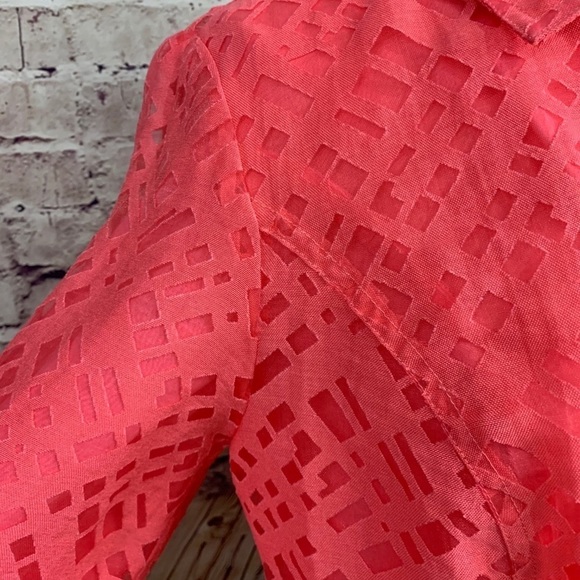 Chico’s Bryson Coral Open Lined Lazer Cut Jacket - Picture 3 of 11